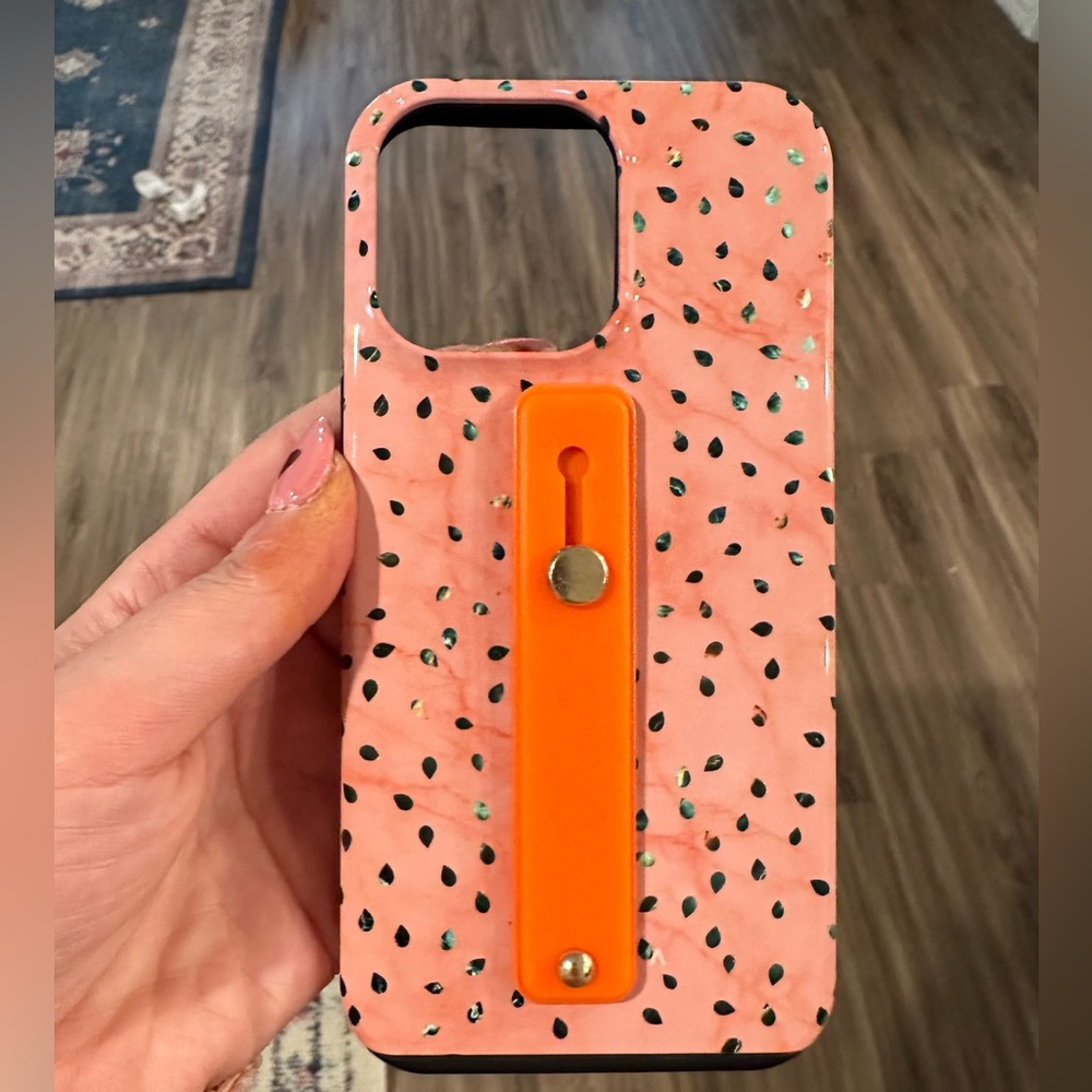 Burga spotted pink and green iPhone 14 pro max case